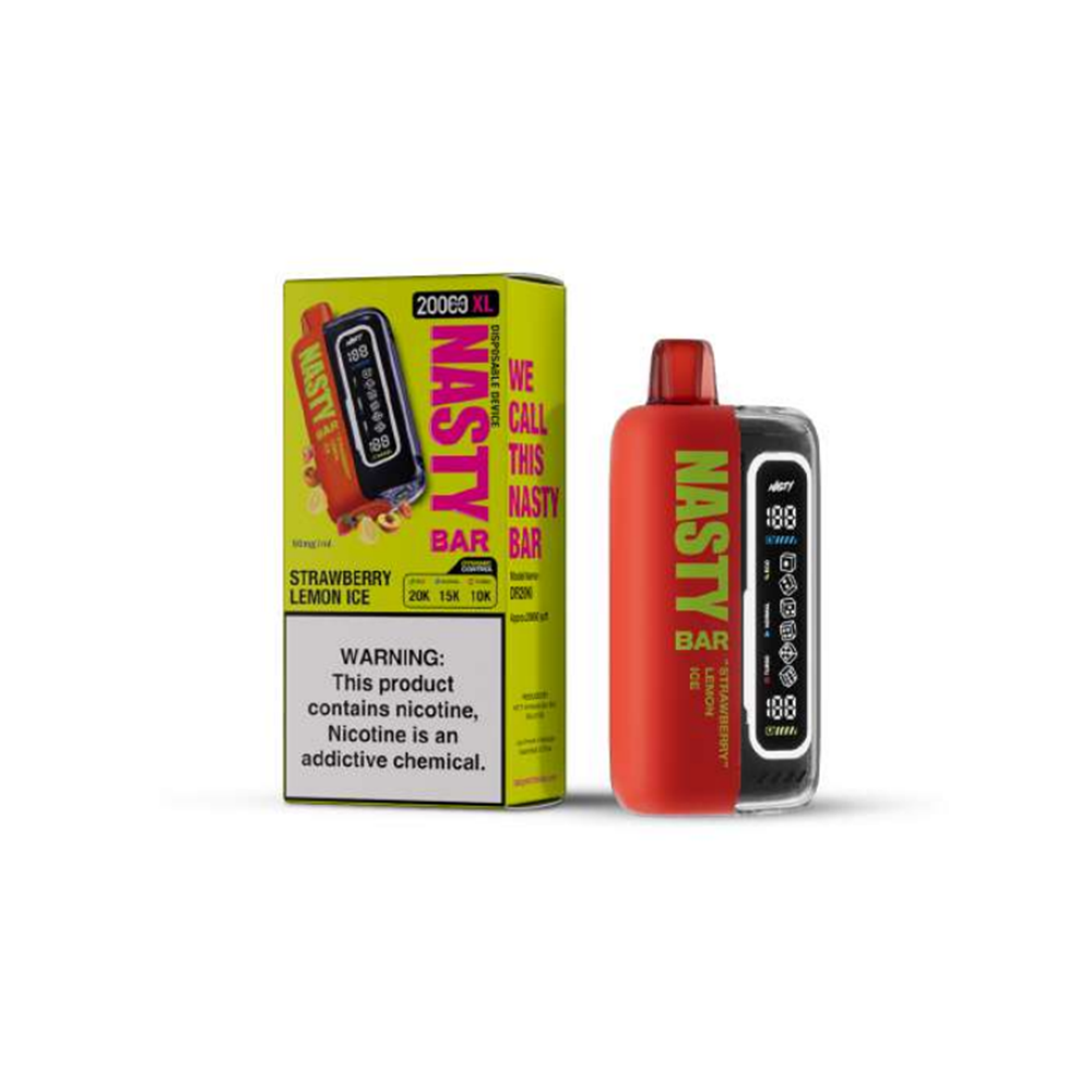 Nasty Bar XL Disposable | 20000 Puffs | 17mL | 50mg | Strawberry Lemon Ice with packaging