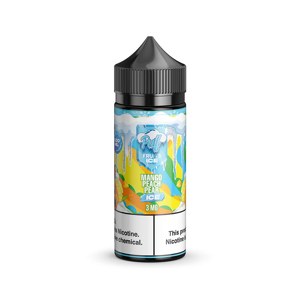 Mango Peach Pear Ice by Puff Fruits & Fruit ICE Series E-Liquid 100mL (Freebase)