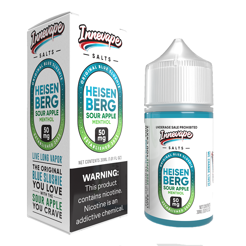 Heisenberg Sour Apple Menthol by Innevape Salt Series E-Liquid 30mL (Salt Nic) with packaging