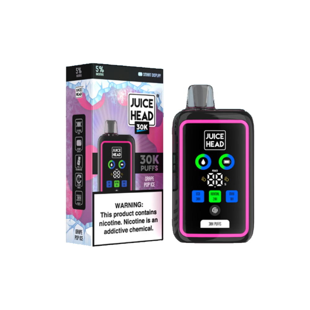 Juice Head 30K Disposable | 30000 Puffs | 24mL | 50mg | grape pop ice with packaging
