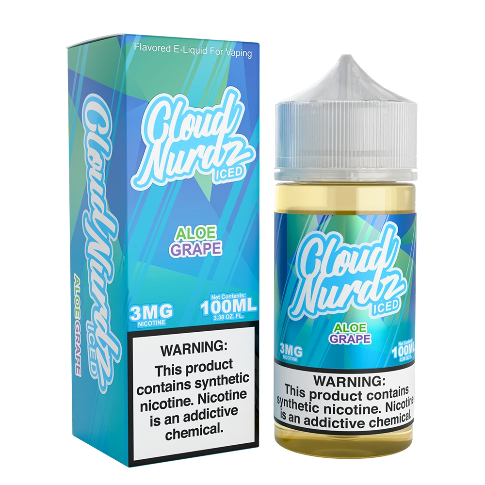 Aloe Grape Ice by Cloud Nurdz Series E-Liquid 100mL (Freebase) WITH PACKAGING