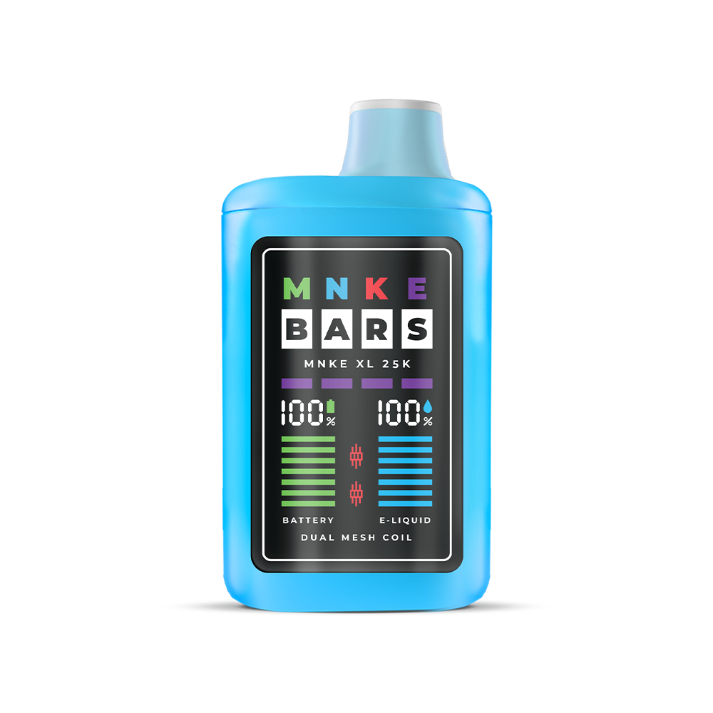 MNKE Bars XL ZERO Disposable | 25000 Puffs | 18mL | 0mg | blue kiwi ice