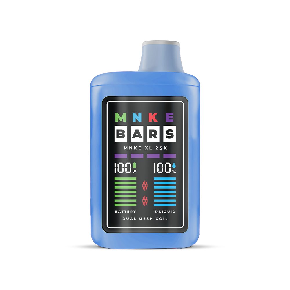 MNKE Bars XL ZERO Disposable | 25000 Puffs | 18mL | 0mg | blue razz iced