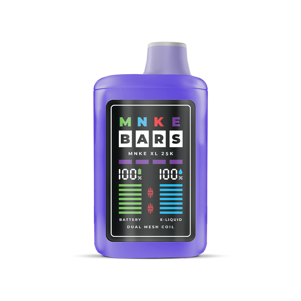 MNKE Bars XL ZERO Disposable | 25000 Puffs | 18mL | 0mg | grape iced