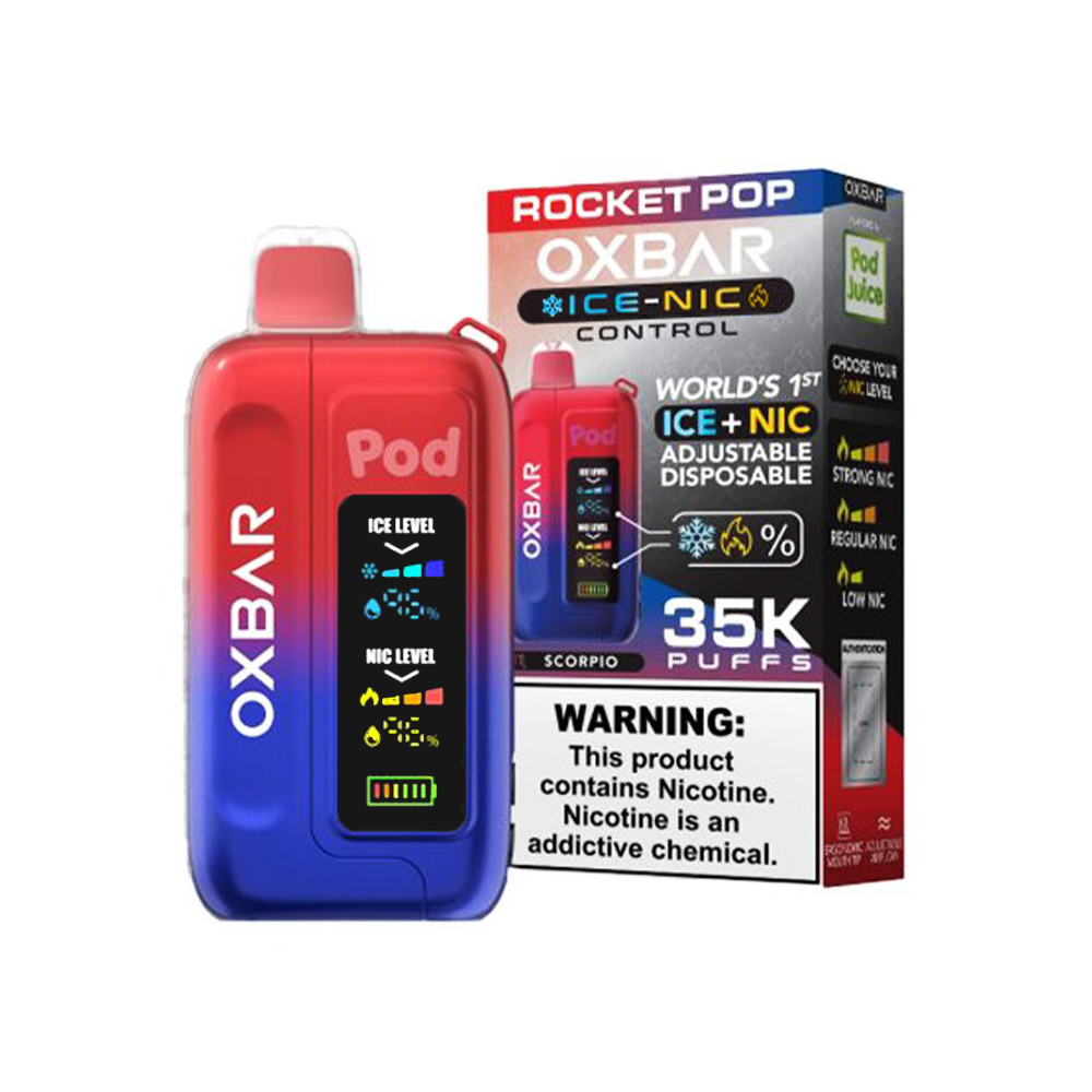 Oxbar Ice-Nic Control Pod Juice Edition Disposable | 35000 Puffs | 14mL | 50mg | rocket pop with packaging