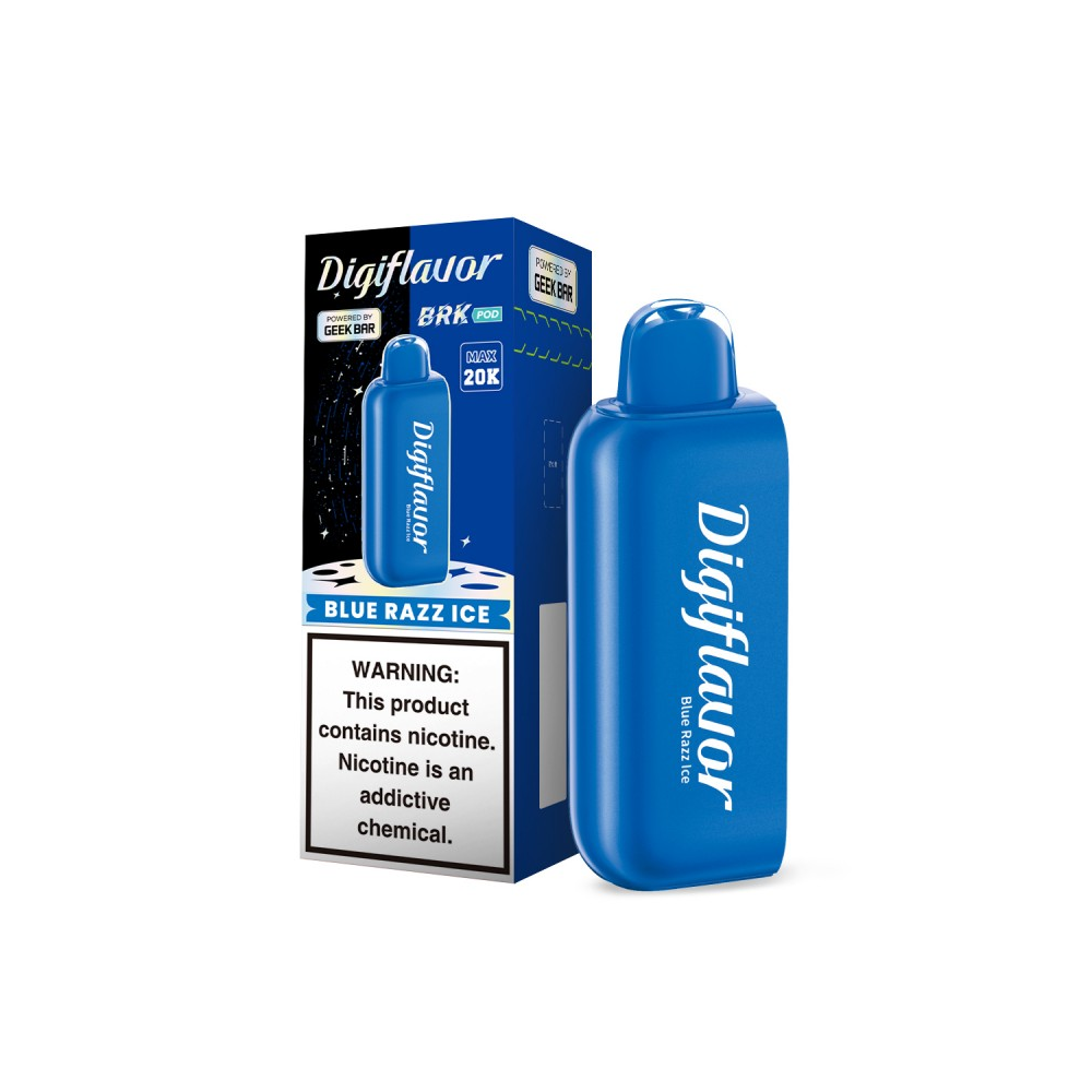 Geek Bar Digi Flavor BRK Pods | 20000 Puff | 12mL | 50mg | (Pod Only) | blue razz ice with packaging
