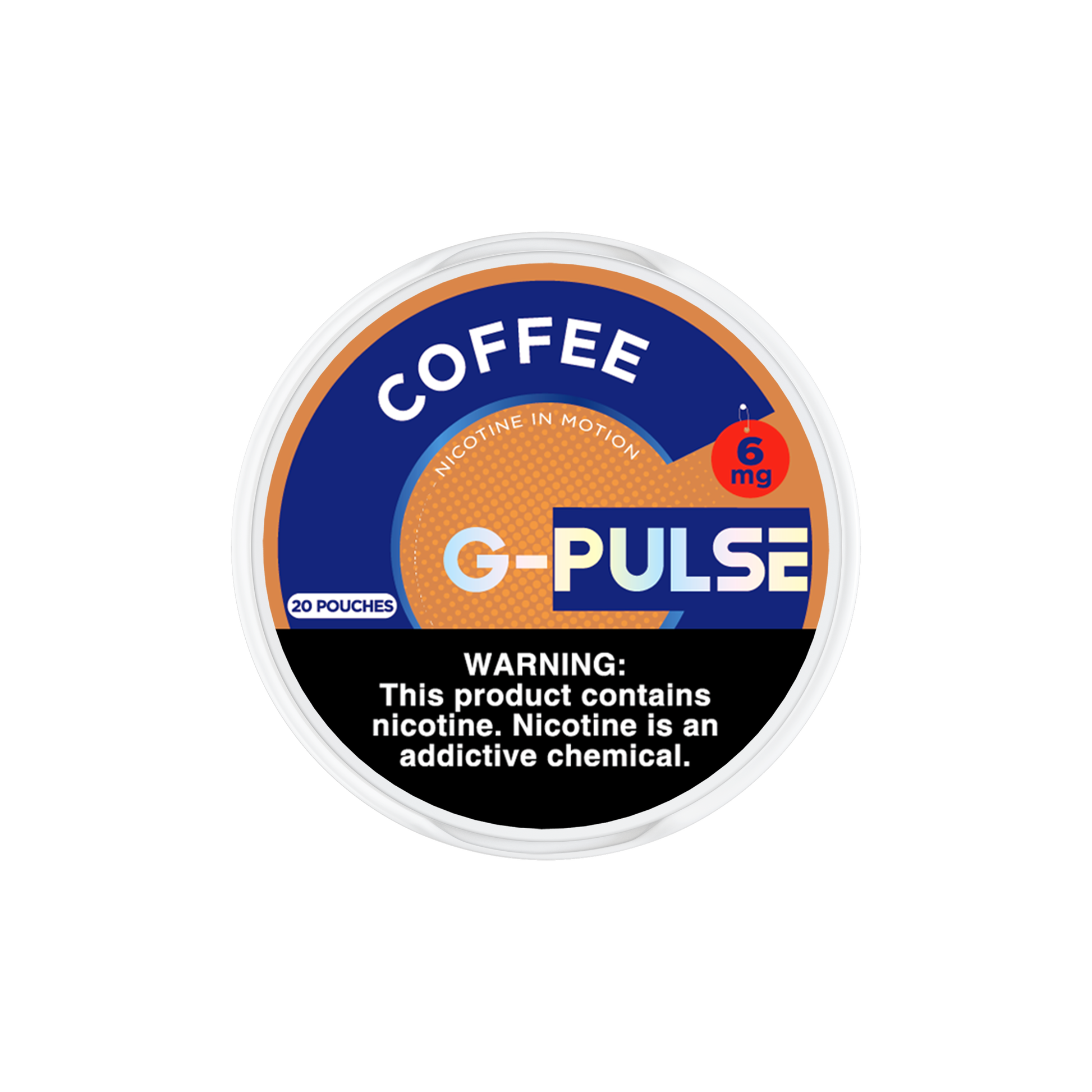 G Pulse Nicotine Pouches | 20ct Can | 6mg | 5pc Display | coffee