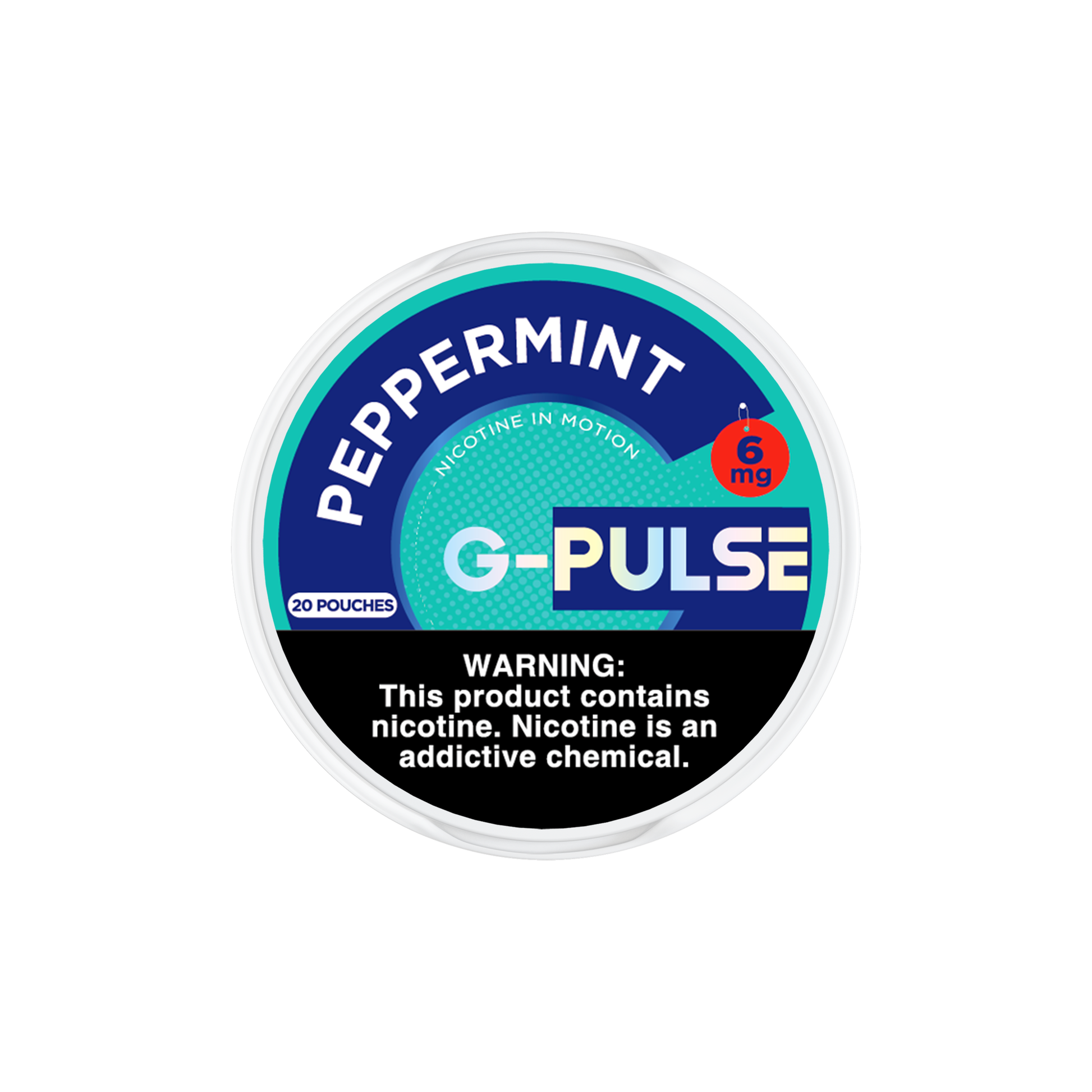G Pulse Nicotine Pouches | 20ct Can | 6mg | 5pc Display | peppermint