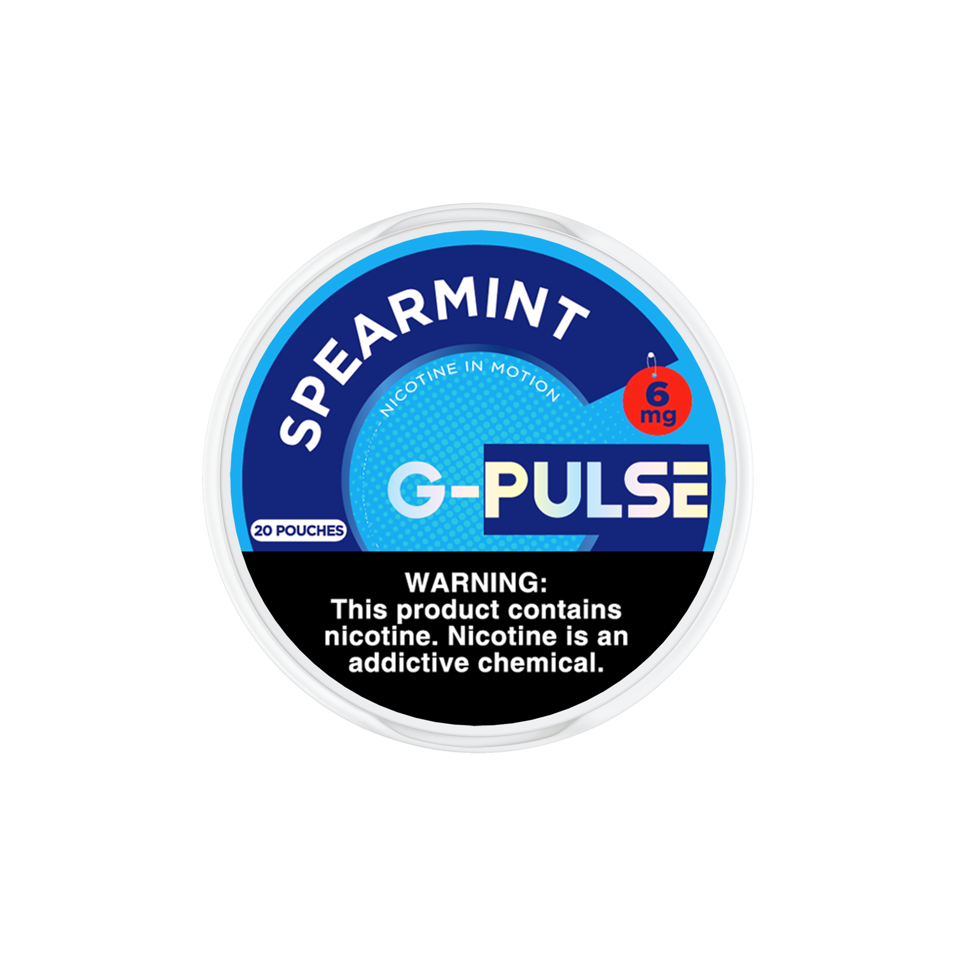 G Pulse Nicotine Pouches | 20ct Can | 6mg | 5pc Display | spearmint