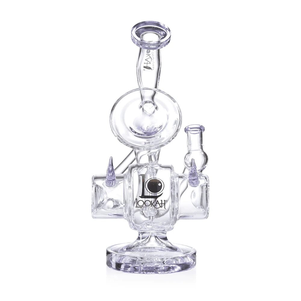 Lookah (Dab Rig) 11” Recycler Tripled Chamber Horn Water Pipe (WPC1011) - purple