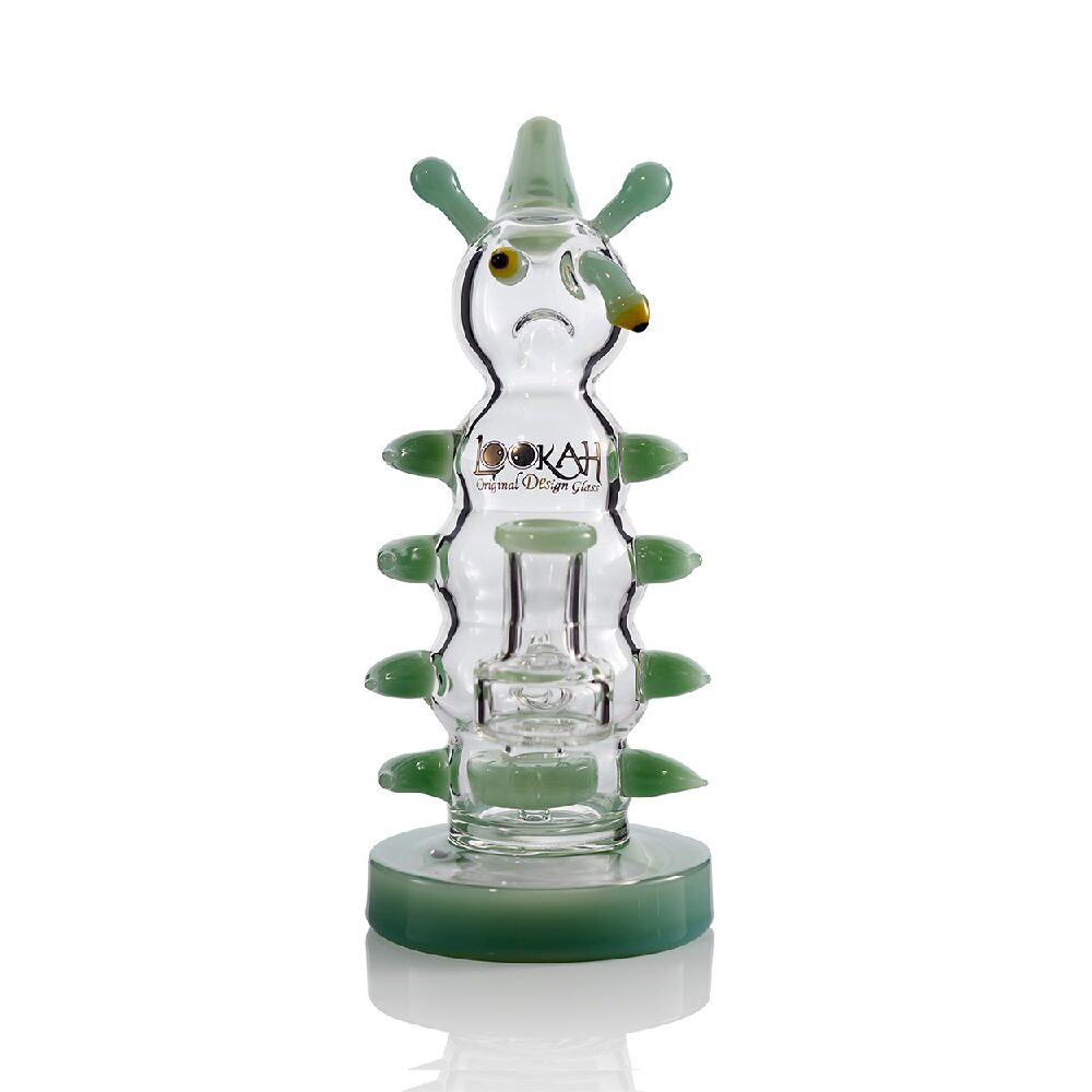 Lookah (Dab Rig) 8” Mini Cool Grumpy Caterpillar Water Pipe (WPC2030) - green
