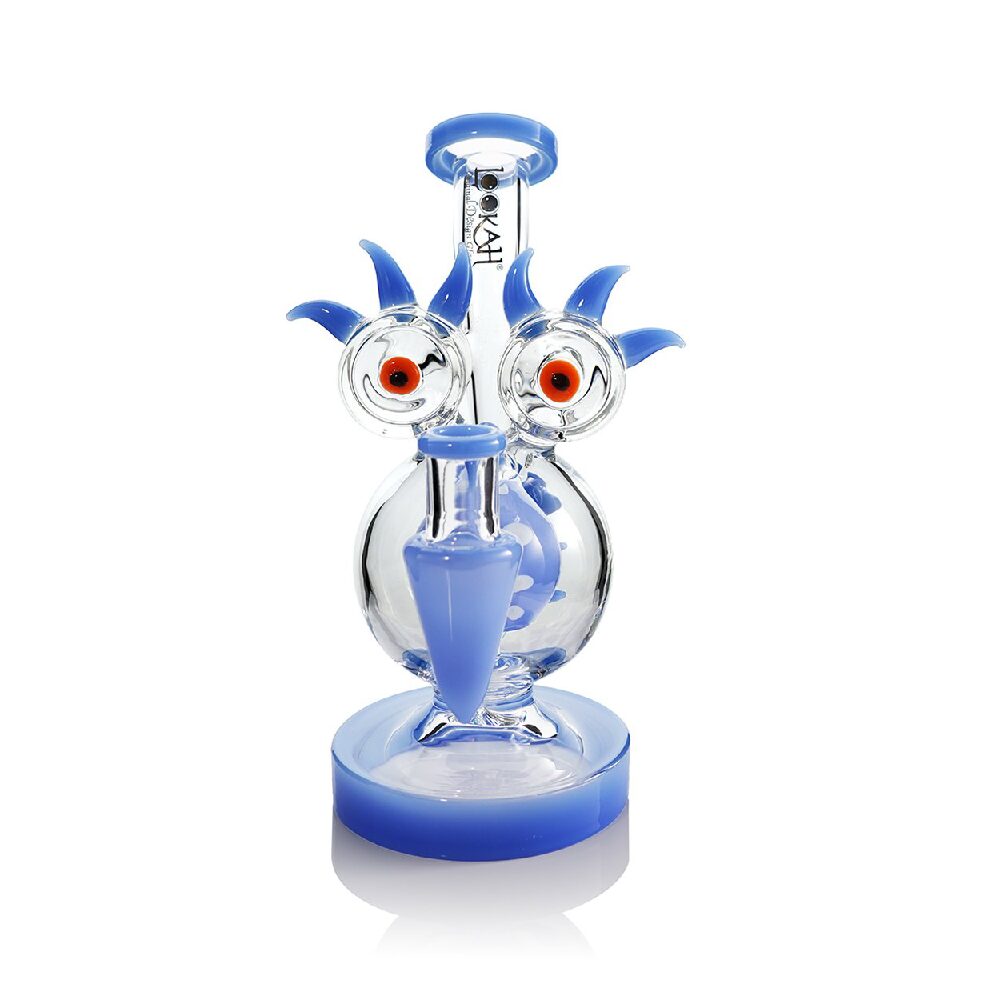 Lookah (Dab Rig) 8” Mini Sparkling Red Eyes Alien Water Pipe (WPC2031) - blue