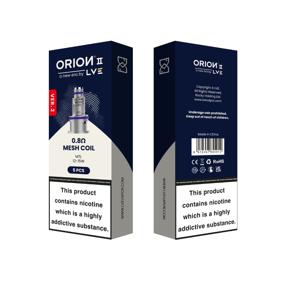 LVE Orion II V2 Mesh Coils (5-Pack) - 0.8ohm MTL