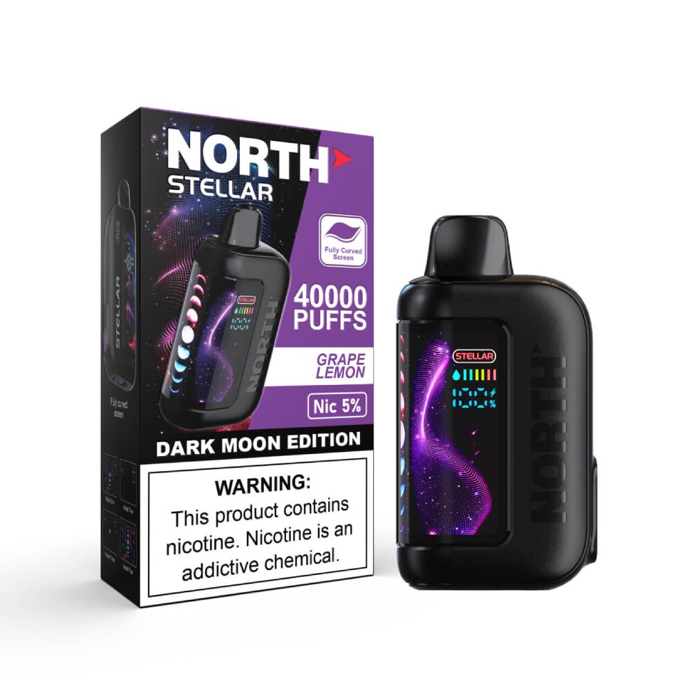 North Stellar (Dispo) | (40000Puff) |(20mL) | Dark Moon Edition | Grape Lemon with packaging