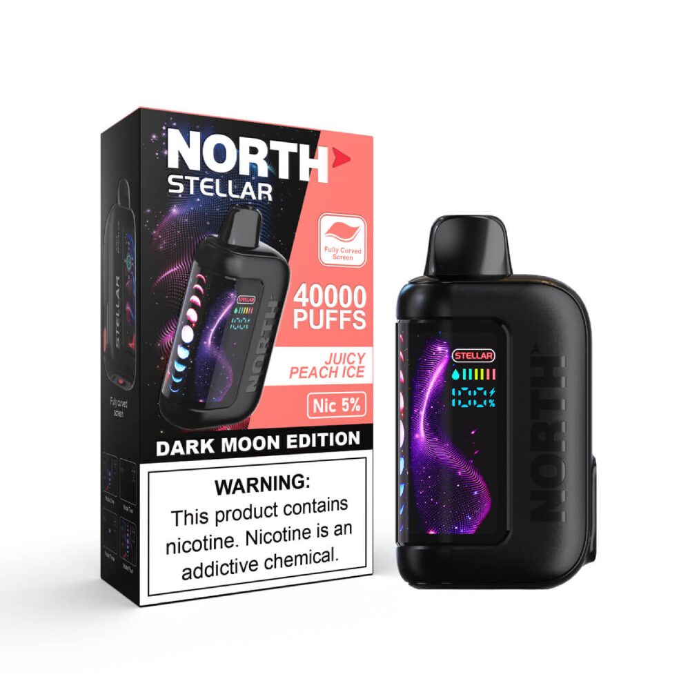 North Stellar (Dispo) | (40000Puff) |(20mL) | Dark Moon Edition | Juicy Peach Ice with packaging