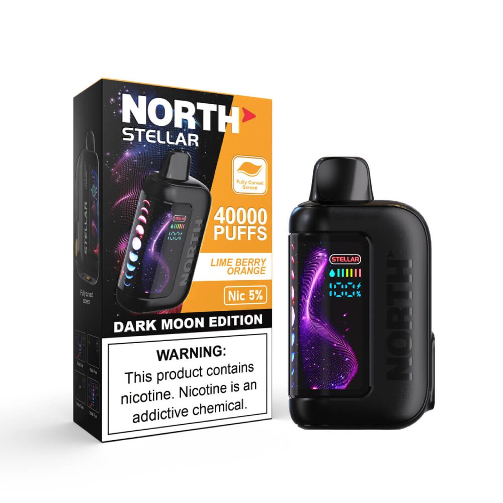 North Stellar (Dispo) | (40000Puff) |(20mL) | Dark Moon Edition | Lime Berry Orange with packaging