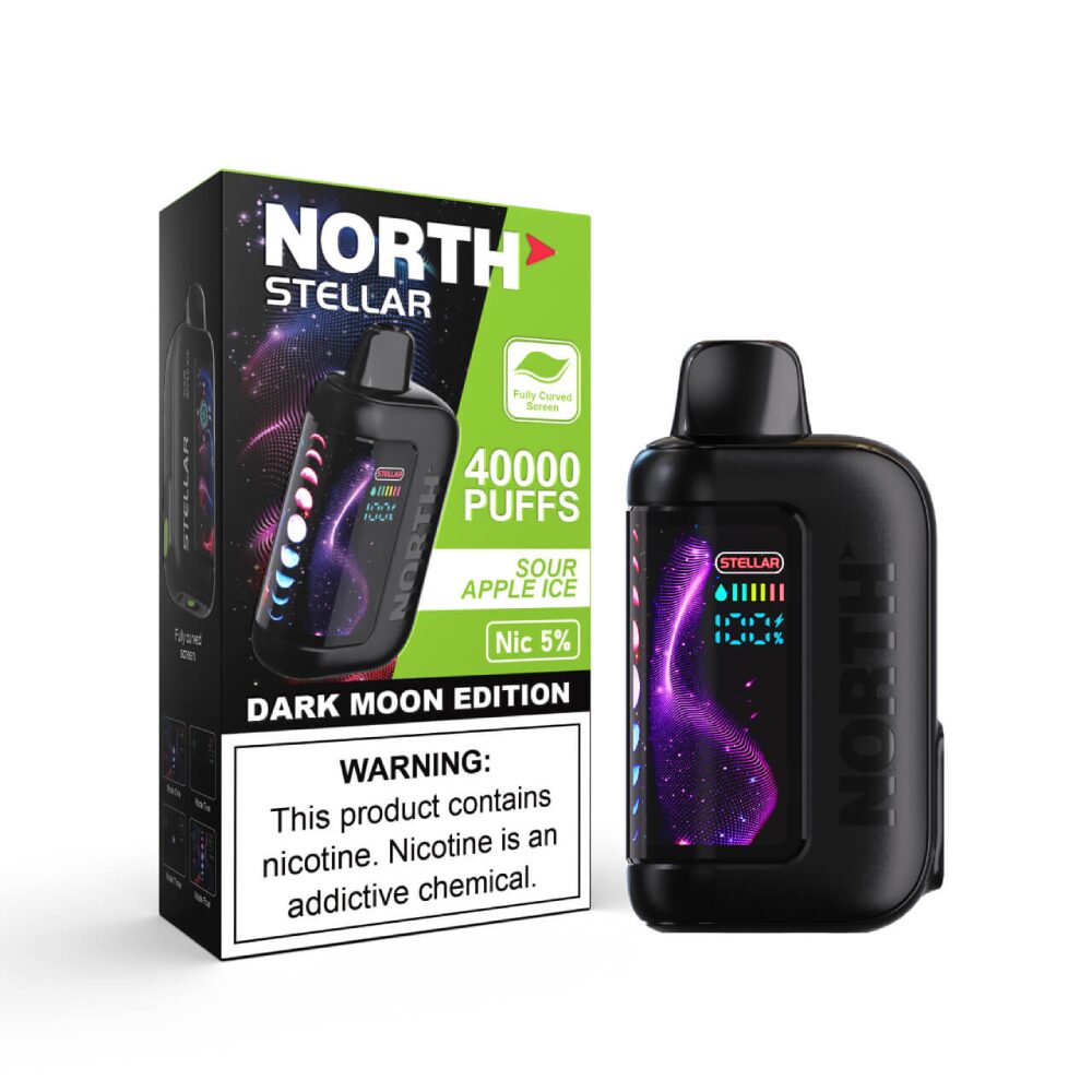 North Stellar (Dispo) | (40000Puff) |(20mL) | Dark Moon Edition | Sour Apple Ice with packaging