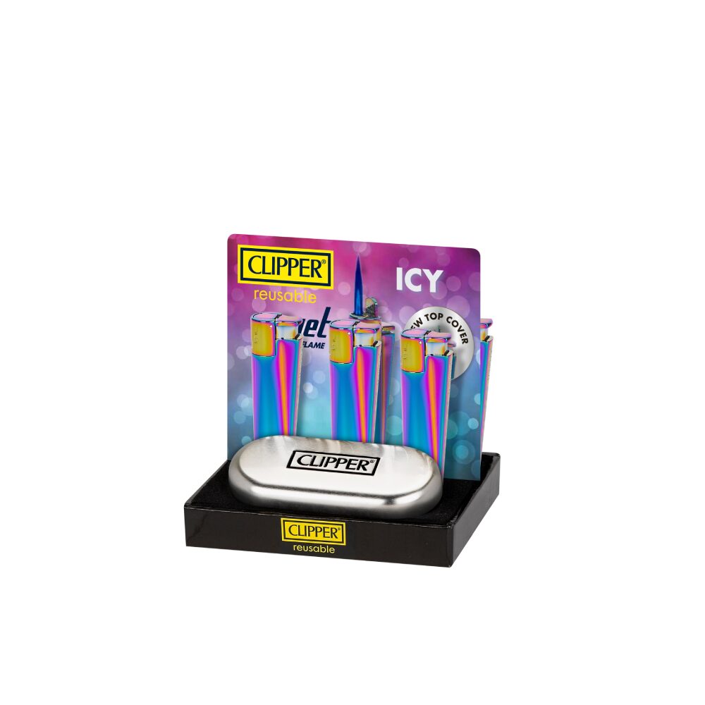 Clipper (DSPLY 12pc)(Lighter) CMKJ11 Jet Flame - Icy (SAS)