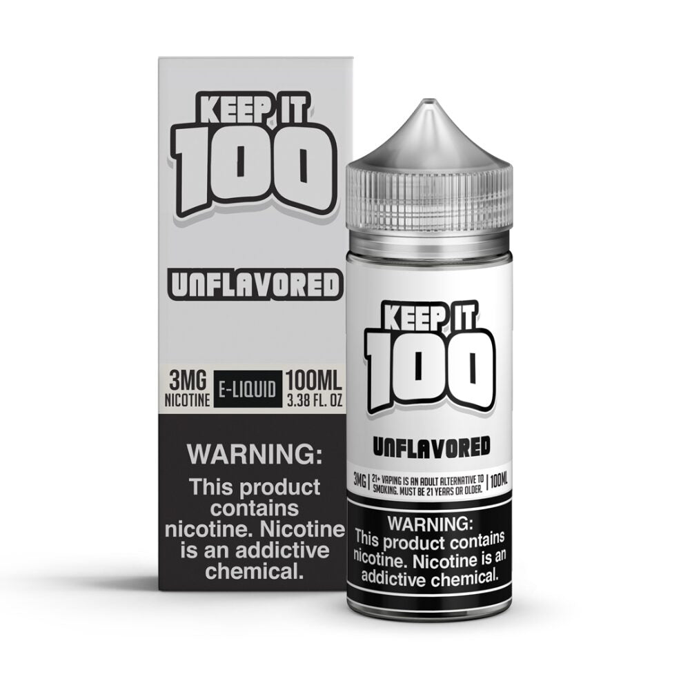 Unflavored by Keep It 100 TFN Series E-Liquid 100mL (Freebase) with Packaging