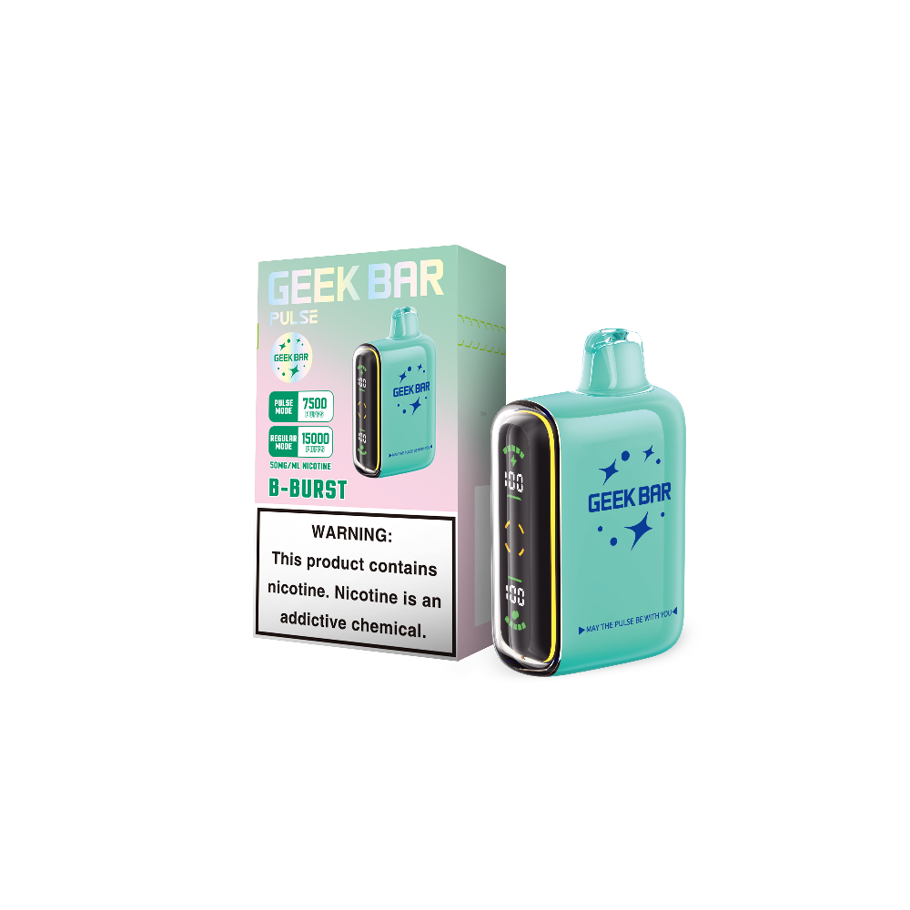 Geek Bar Pulse Disposable | 15000 Puffs | 16mL | 50mg | B-Burst with packaging