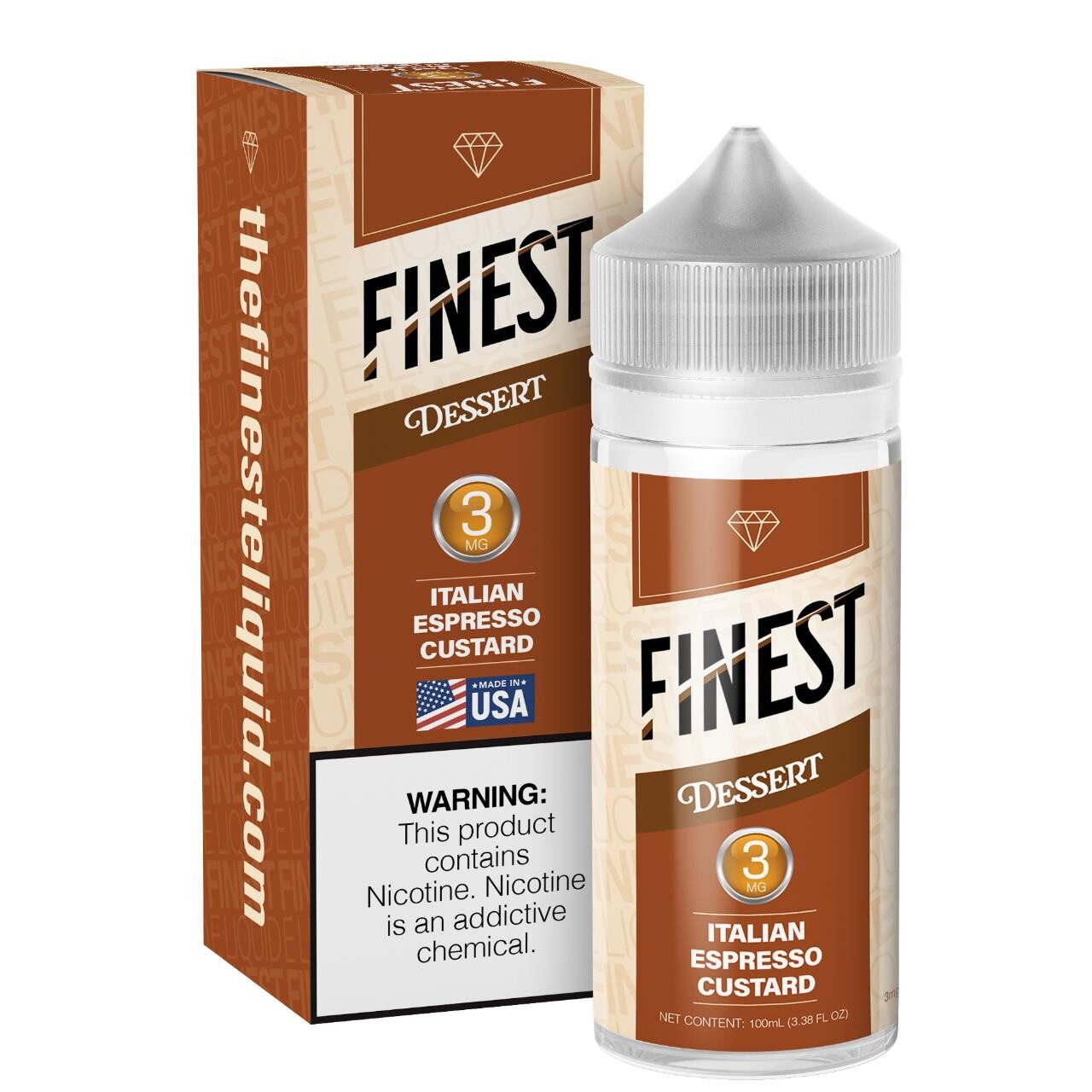 Italian Espresso Custard by Finest E-Liquid 100mL (Freebase) with packaging