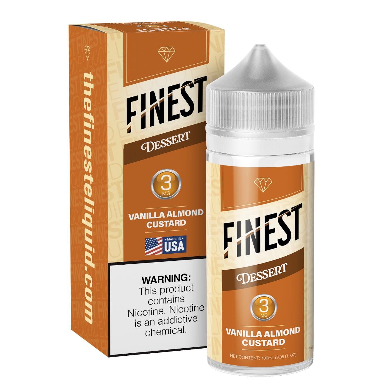 Vanilla Almond Custard by Finest E-Liquid 100mL (Freebase) with packaging
