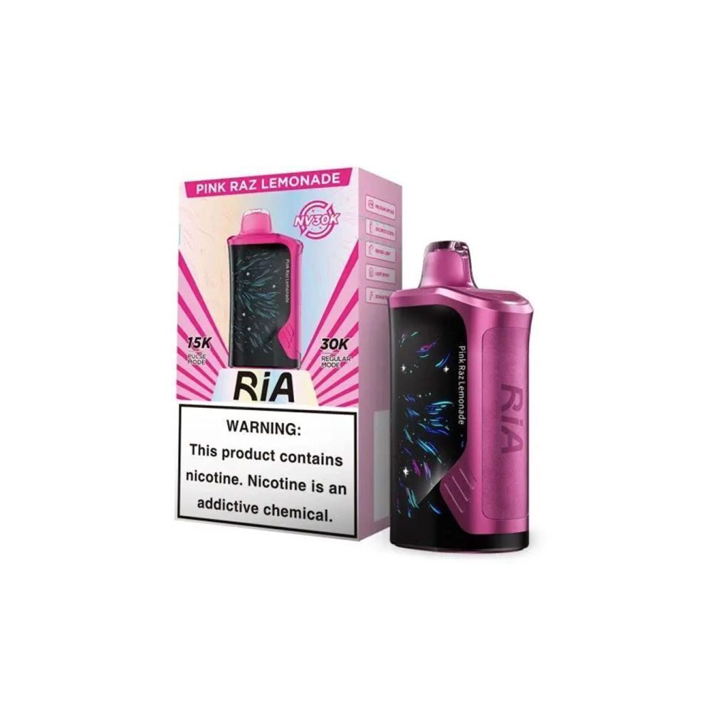 RIA NV30K – Dispo- 30000Puff- 15mL Pink Raz Lemonade with packaging