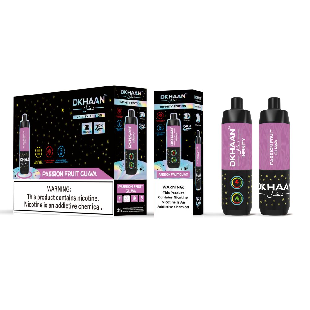 Dkhaan Infinity (Dispo) (25000Puff)(20mL) - Passion Fruit Guava with packaging