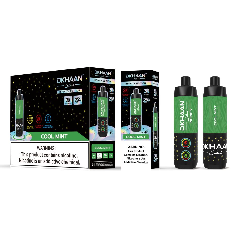 Dkhaan Infinity (Dispo) (25000Puff)(20mL) - Cool Mint with packaging