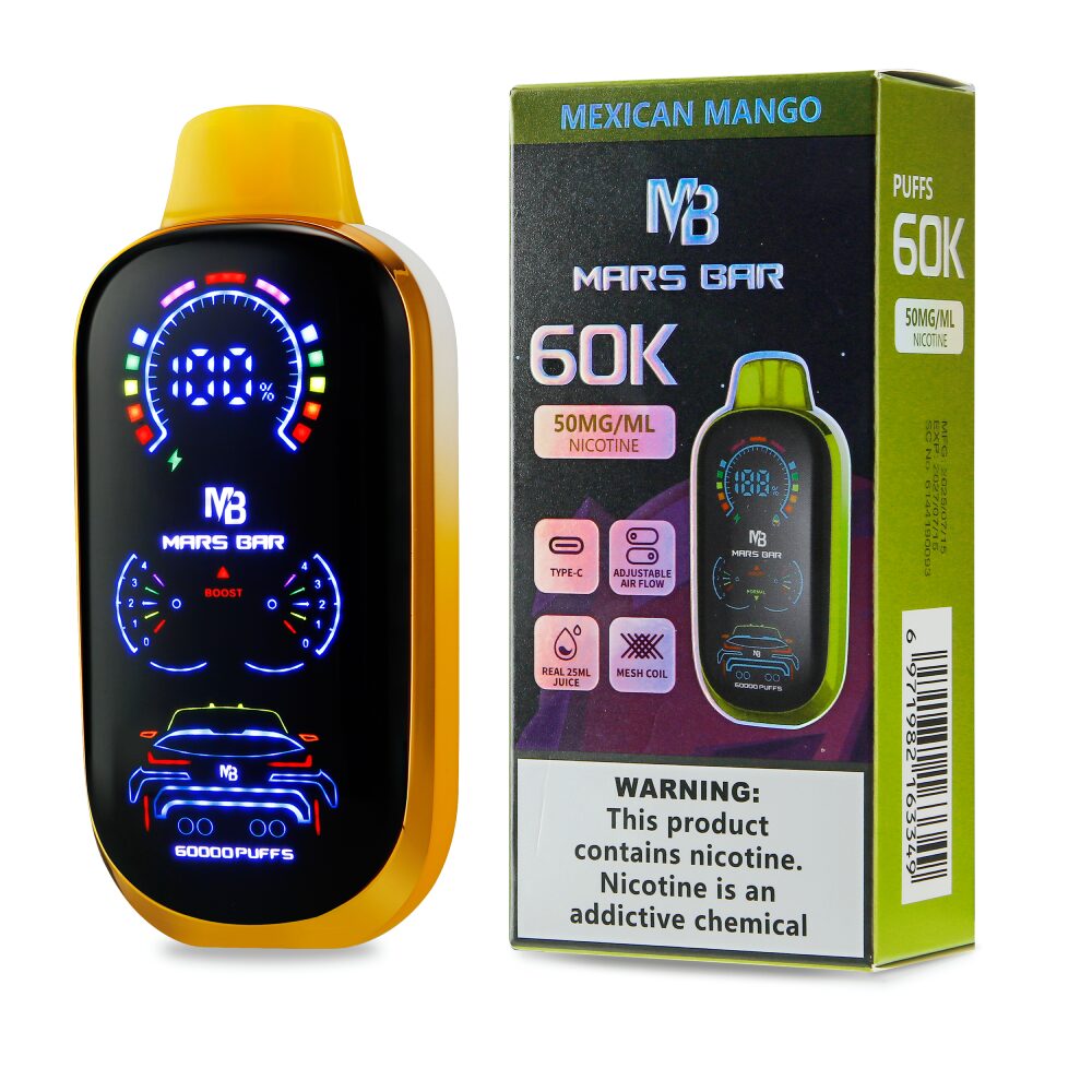 Mars Bar (Dispo)(60000Puff)(25ml)- Group Photo- Mexican Mango with packaging