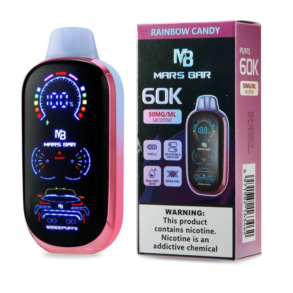 Mars Bar (Dispo)(60000Puff)(25ml)- Group Photo- Rainbow Candy with packaging