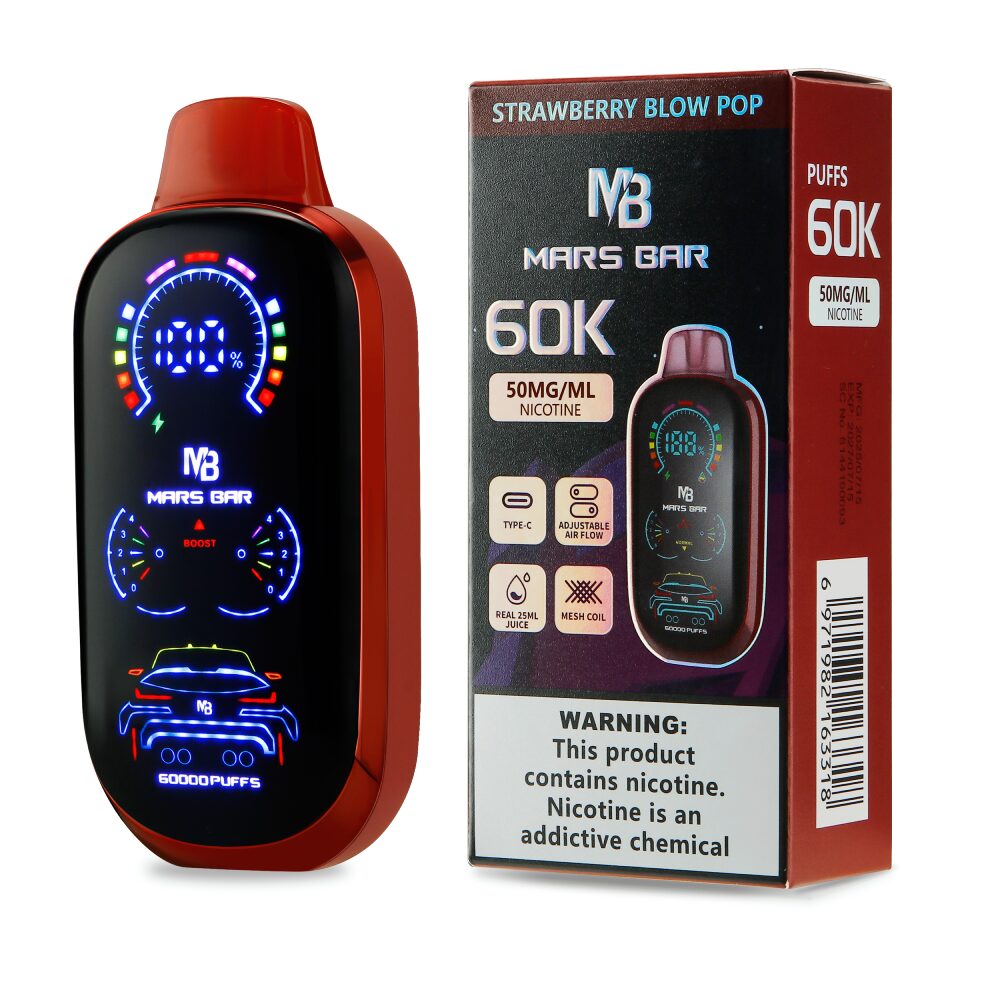 Mars Bar (Dispo)(60000Puff)(25ml)- Group Photo- Strawberry Blow Pop with packaging