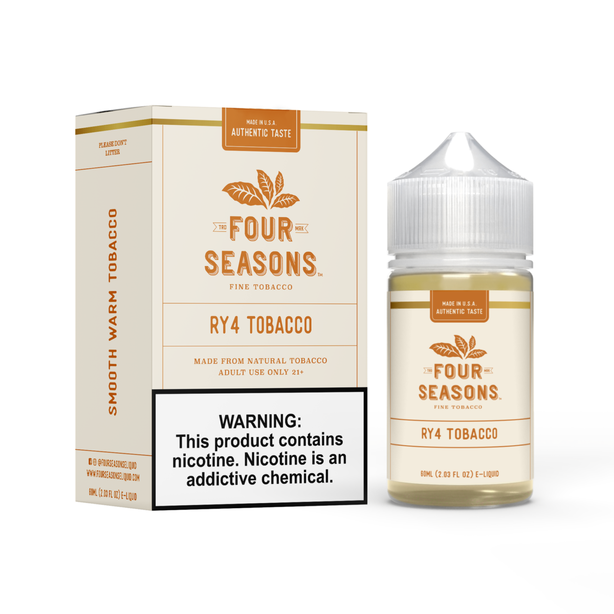 RY4 Tobacco by Four Seasons 60mL with packaging