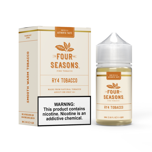 Four Seasons Series E-Liquid | 60mL | (Freebase) | Ry4 Tobacco with packaging