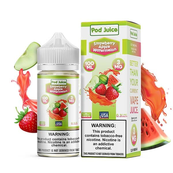 Strawberry Apple Watermelon by Pod Juice TFN Series 100mL with packaging