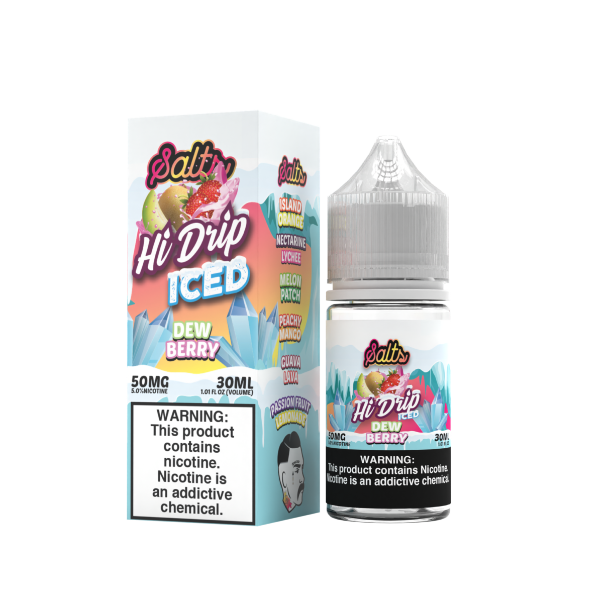 Hi-Drip Salt Series E-Liquid | 30mL | 50mg | (Salt Nic) | DewBerry Iced with packaging