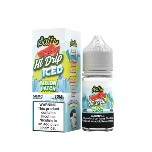 Hi-Drip Salt Series E-Liquid | 30mL | 50mg | (Salt Nic) | Melon Patch Iced with packaging