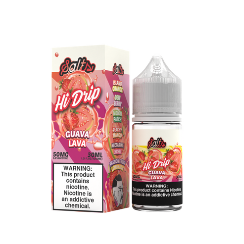 Hi-Drip Salt Series E-Liquid | 30mL | 50mg | (Salt Nic) | Guava Lava with packaging