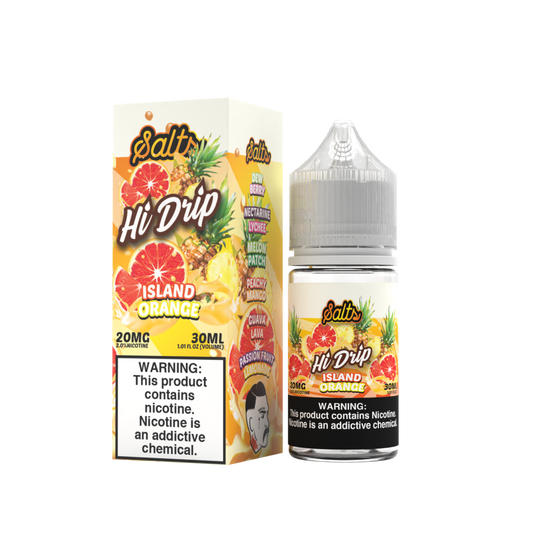 Hi-Drip Salt Series E-Liquid | 30mL | 20mg | (Salt Nic) | Island Orange with packaging