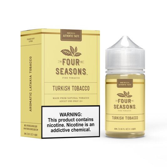 Four Seasons Series E-Liquid | 60mL | (Freebase) | Turkish Tobacco with packaging
