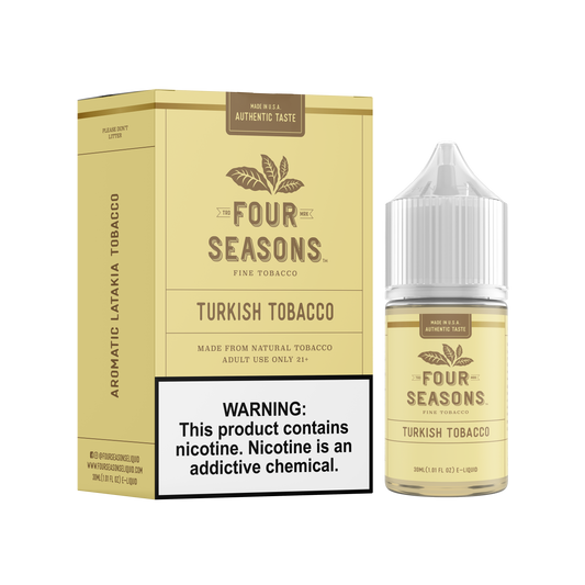 Turkish Tobacco by Four Seasons Free Base Series 30ML with packaging