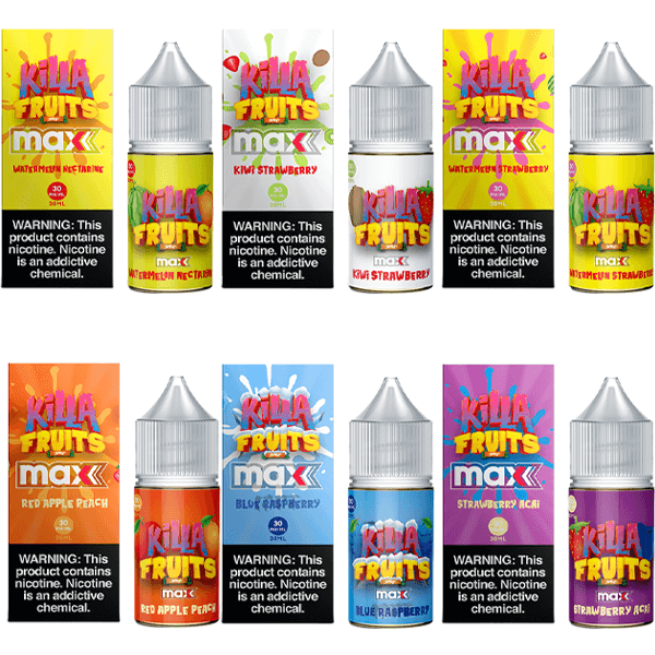 Raspberry Black Cherry by Killa Fruits Salt Max TFN Salts 30mL Group Photo