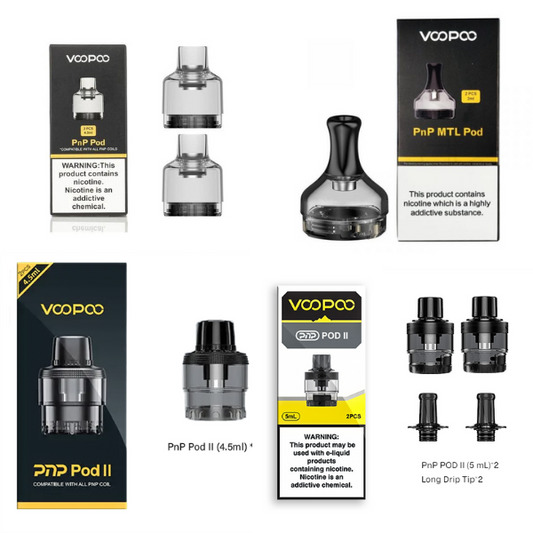 VooPoo PnP Pods (2-Pack) (For Drag X/Drag S/PnP Pod Tank) Group Photo