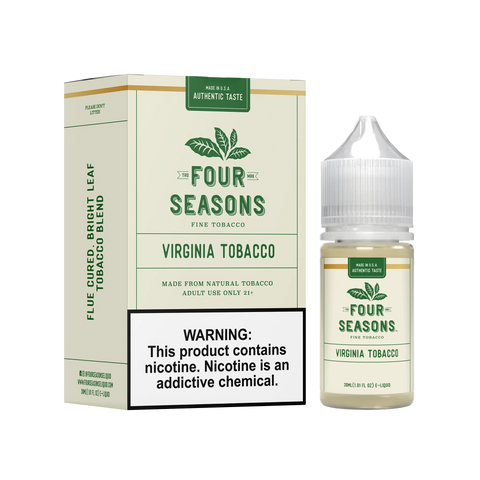 Virginia Tobacco by Four Seasons Series E-Liquid 30mL (Freebase) bottle with packaging
