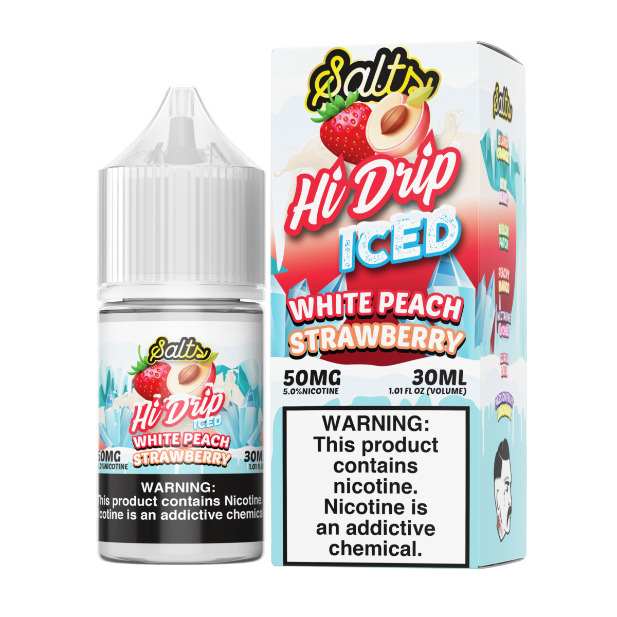 White Peach Strawberry by Hi-Drip Salts | 30ml | 50mg | with packaging