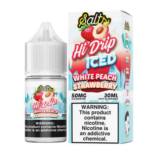 White Peach Strawberry by Hi-Drip Salts 30ml with packaging