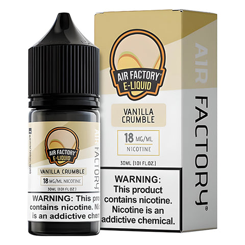 Vanilla Crumble by Air Factory Salt 30mL 18mg bottle with Packaging