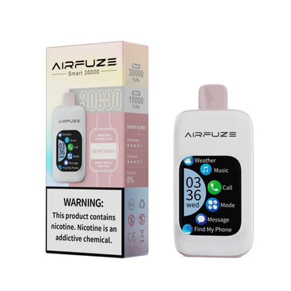 AIRFUZE Smart-Phone Disposable | 30000 Puffs | 20mL | 50mg | Berry Burst with packaging