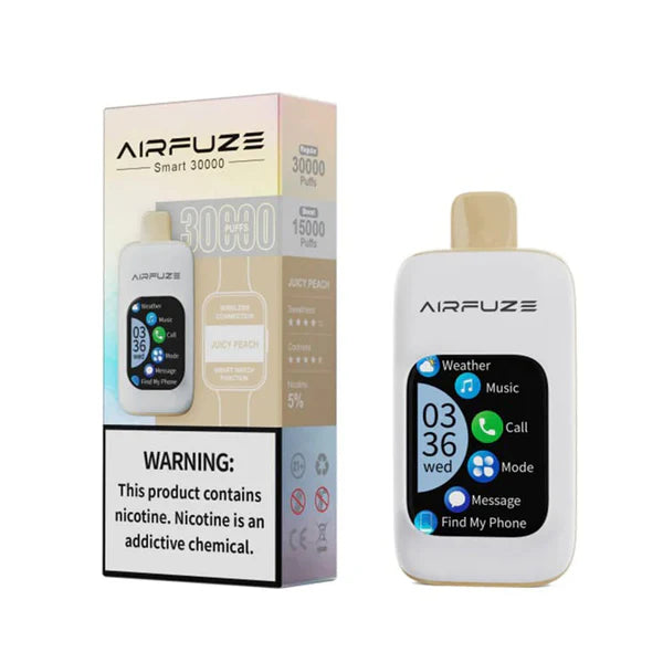 AIRFUZE Smart-Phone Disposable | 30000 Puffs | 20mL | 50mg | Juicy Peach with packaging