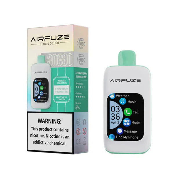 AIRFUZE Smart-Phone Disposable | 30000 Puffs | 20mL | 50mg | Strawberry Summertime with packaging